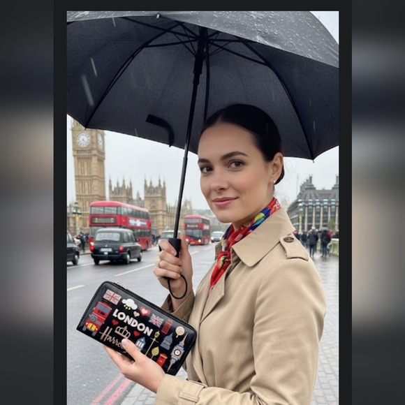 Harrods Handbags - Harrods London Themed Black Wallet